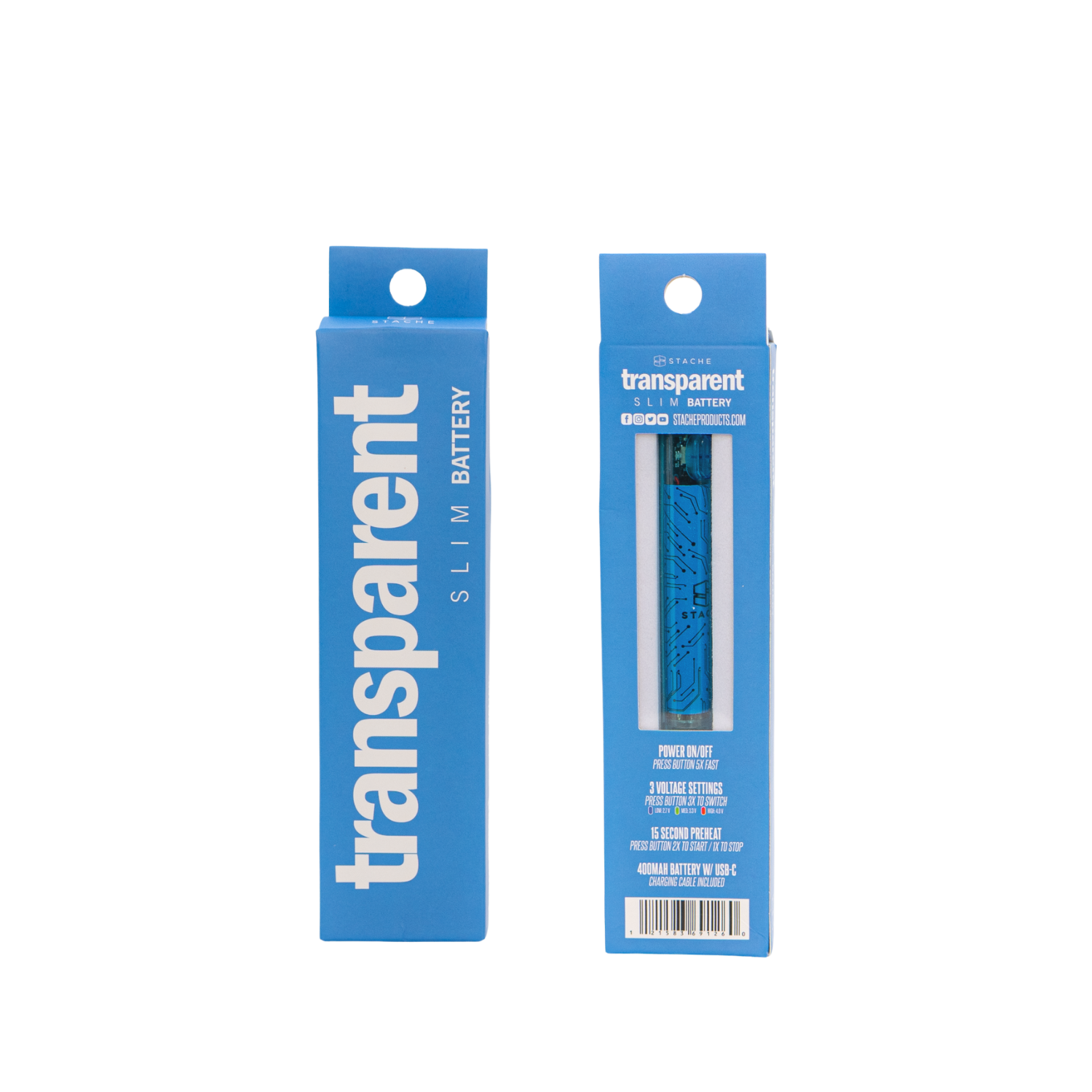 Transparent light up Vape battery by Stache - Image 9
