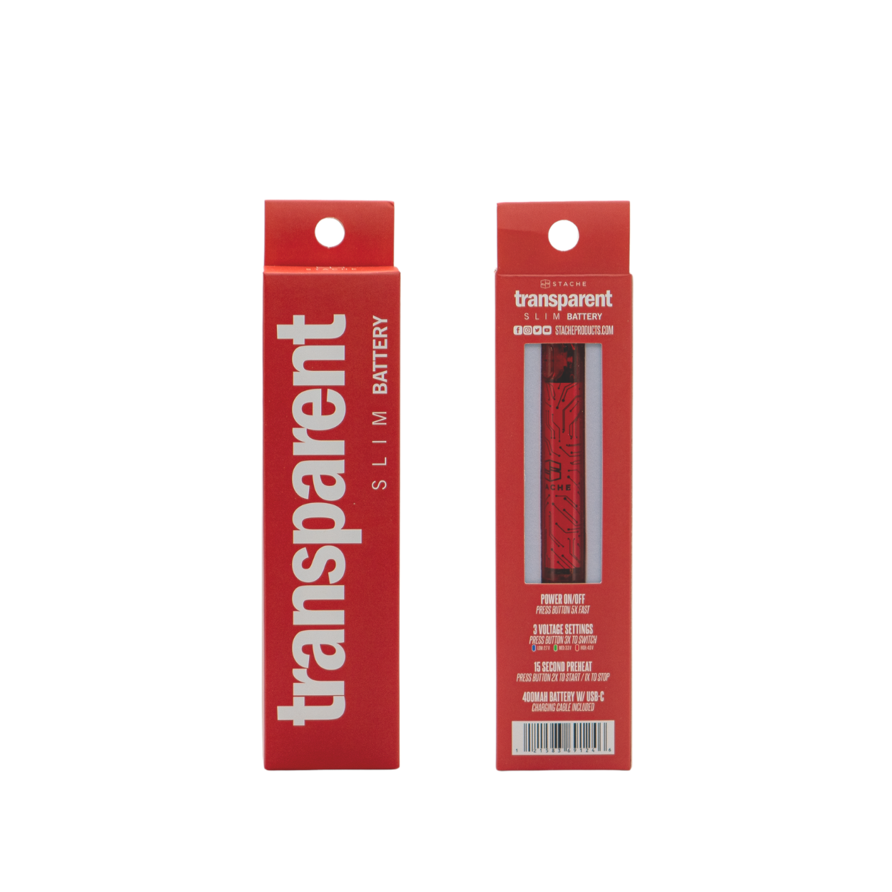 Transparent light up Vape battery by Stache - Image 12